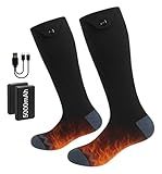 Heated Socks for Men Women 5000mAh Rechargeable Heated Socks 4 Heat Settings Washable Foot Warmer