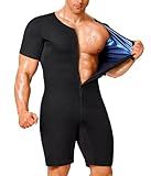 Junlan Sauna Suit for Men Full Body Waist Trainer Sauna Shirt for Working Out(Blue,X-Large)