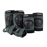 Retrospec Knee Pads, Elbow Pads & Wrist Guards for Men, Women & Kids - Protective Gear for Skateboarding, Roller Skate, Rollerblade, BMX & Scooter - Multi Sport Pad Set - Graphite - Adult (15+)