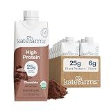 KATE FARMS Organic High Protein Chocolate Shake, 25g Protein, 12 Pack