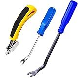 Sunxeke 3Pcs Heavy Duty Upholstery and Construction Staple Remover with Tack Puller Tool, Nail Puller, Carpet Remover, for Removing All Kinds of Staples