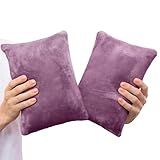 1 MIDDLE ONE 2 Pack Small Pillow, Memory Foam Mini Pillow 11 X 7 Inches for Travel, Sleeping, Nap and Neck, Knee, Lumbar Support, Tiny Cushion for Pet, Dogs (Dark Purple)