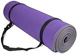 Fitvids All-Purpose 2/5-Inch (10mm) Extra Thick High Density Anti-Slip Exercise Pilates Yoga Mat with Carrying Strap Purple