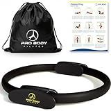 ProBody Pilates Ring — 14 Inch Magic Circle, Pilates Equipment for Inner Thigh Toning, Core, Glutes & PT Workouts | Pilates at Home Equipment (Black)