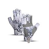 SUJAYU Fishing Gloves - Men & Women's UV Protection Sailing, Kayak, Paddling & Rowing Gloves - Fly Fishing Accessories (White, Large)