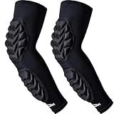 COOLOMG Football Arm Pads Padded Forearm Elbow Sleeves Protection Support for Basketball Volleyball Youth, Adult Black M