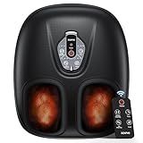 RENPHO Foot Massager Machine with Heat [2026 Upgraded], Fathers Day Dad Gifts for Men Husband, FSA Eligible HSA Shiatsu Foot Massager for Plantar Fasciitis, Cordless Control, Gifts for Women, Black