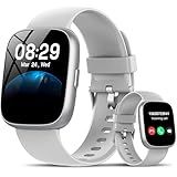 Smart Watch with Alexa Built-in, 1.83" HD Touchscreen Fitness Tracker with Bluetooth Calling, Fitness Watch with Heart Rate/Sleep Monitor/120+ Sports, IP68 Waterproof Smartwatch for Android iOS, Gray