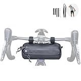 Lumiere & Co. Bike Handlebar Bag - Durable, Multiple Size and Color Options - Dual Elastic Straps, Clips & Hook-and-Loop for Customizable Fit (Black, Medium)