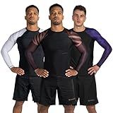 Sanabul Essential Long Sleeve Compression Training Rash Guard for MMA BJJ Wrestling Grappling and No Gi Jiu Jitsu Rashguard - Brown, X-Large