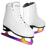 Nattork Color Plated Figure Skates for Woman and Man and Boys Excellence Stainless Steel Blades Ice Figure Skating with Enhanced Support Strength Performance and Ultimate Comfort