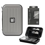 Target Darts Takoma XL Darts Wallet Case, Grey – Holds 6 Darts, Protective EVA Holder with Double Zip Lock Pouches – Professional Dart Accessories