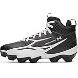 Under Armour Boys' Spotlight Hammer JR RM Football Cleats, (001) Black/White/White, 6, US