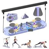 Pilates Board - Pilates Reformer Set with Timer, 7 in 1 Multi-Purpose Foldable Reformer Pilates Machine, Portable Pilates Equipment for Women, Home Workout, Fitness, Exercise, Abs, Core