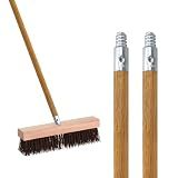 ILOT Commercial Products 54-inch Replacement Wood Broom Handle with Threaded Metal Tip and Lacquered for Floor Cleaning Sweeping in Home and Office (Pack of 2)
