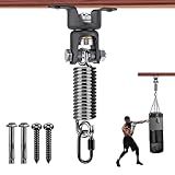 BeneLabel 360° Swivel Heavy Boxing Bag Hanger with Spring 275 LBs Capacity Heavy Bag Mount Spring for Punching Bags Ceiling Mount with Spring