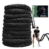 Battle Ropes Black Workout Rope 1.5inch Battle Ropes for Home Gym 30ft Exercise Ropes for Working Out Heavy Ropes for Exercise Training Weighted Rope Weighted Workout Rope Battle Rope