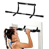 SPRI Pull Up Bar - 8-Grip Door Frame Mounting Pull-Up Bar for Versatile Workouts - Rugged Steel Frame with Foam Handles - Supports 300 Pounds - Fits Door Frames Up to 32 in. Wide – Black)