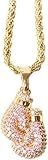 KC Chic Designs Unbroken Spirit Pink Crystal Boxing Gloves Necklace 316L Stainless Steel Pendant - Boxing Glove Necklace for Women | Boxing Chain Gift for Fighters & Fans