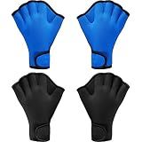 Sumind, 2 Pairs Swimming Gloves, Large, Black, Blue