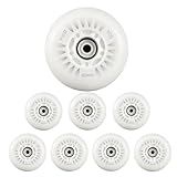 JCCHT Luminescence Roller Skate Wheels Light up Single Inline Skate Wheels with Bearings 8-Pack 62mm-125mm,White,90mm