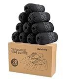 Shoe Covers Disposable Non-Slip - Black Shoe Covers for Indoors,50Pcs Booties for Shoe cover,Fits Up To 11 US Men and 13 US Women Size,Non-Woven Fabric