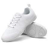 Stelle Cheer Shoes for Girls and Women Lightweight Youth Cheerleading Dance Sneakers Athletic Training Tennis Shoes(White-Women,7MW)