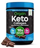 Orgain Keto Collagen Protein Powder, Chocolate - 10g Grass Fed Hydrolyzed Collagen Peptides for Women & Men, Type I & III, 5g MCT Oil - Hair, Skin, Nail, & Joint Support, Non-GMO, Gluten Free - 0.88lb