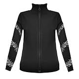 LIUHUO Girls Figure Skating Training Suit Jacket - Elegant Ventilate Practice Top