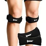 IPOW Patella Tendon Knee Strap 2 Pack Knee Pain Relief & Patella Stabilizer Knee Strap, Patellar Tendon Support Strap, Knee Brace for Running, Hiking, Soccer, Basketball, Jumpers Knee, Tennis, Volleyball & Squats