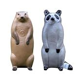 BIGSHOT Pro Hunter Raccoon & Groundhog 3D Archery Target Combo - Life-Size Dual Critter Set for Compound, Recurve & Youth Bows - Durable Self-Healing Foam - Weatherproof Outdoor Target Practice