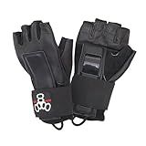Triple Eight Hired Hands Skateboarding Wrist Guard Gloves, Large, Black (604352 80003)