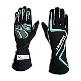 Racing Gloves SFI 3.3/5 Certified Flame Retardant, Aramid Knit, Anti-Slip Grip, Breathable, Secure Fit for Professional Drivers-Black-X-Large