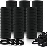 IKOCO 150PCS Black Hair Ties for Women, No Damage, Cotton Ponytail Holders