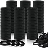 150PCS Hair Ties, IKOCO Black Hair Ties for Women No Damage, Cotton Seamless Ponytail Holders for Thick Hair