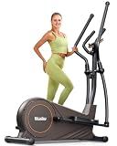 Niceday Elliptical Exercise Machine with 15.5IN/16IN/20IN Stride, 15.5IN Stride Brown Orange