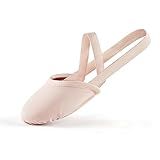 SANGEESON Half Sole Dance Shoes - Stretchy Canvas Pirouette Shoes for Ballet, Lyrical, Modern, Jazz Dance, and Contemporary, Pink, S