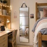 GlikCeil 4 Way Foldable Portable Full Length Mirror for Dancer, Camping, Travel Black 47.2" x 13.4" Portable Hanging Folding Mirror with Handle for Dance Competition Full Body Backstage Mirrors