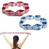Elastic Yoga Stretching Strap with Loops, CEILIWEN Stretch Straps for Physical Therapy, Pilates Stretch Band, Elastic Exercise Bands, Leg Stretching Strap, Stretch Resistance Bands for Exercise