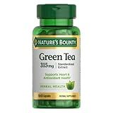 Nature's Bounty Green Tea Pills and Herbal Health Supplement, Supports Heart and Antioxidant Health, 315mg, 100 Capsules