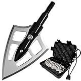 Sososhoot 12Pcs Stainless Steel 100 Grain Broadheads 2 Blades Hunting Tips for Crossbow Compound Bow Archery Hunting,Black