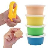 LIFE WORKS Therapy Putty Set for Adults and Teens, 4 Resistance Levels, Non-Toxic Silicone Hand Therapy Tool for Grip Strength, Fine Motor Skills, Rehab & Sensory Use, 4 Pack, Color-Coded, 3oz Each