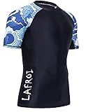 LAFROI Men's Short Sleeve UPF 50+ Baselayer Compression Rash Guard (Surge, LG)