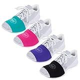 THE DANCESOCKS Made in USA Original Over Sneaker Socks for Dance on Smooth Floors (4 Pairs- pink/purple/turquoise/black)