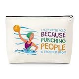 Water Polo Gift Makeup Bag Water Polo Player Lover Gift Swimming Sport Themed Gifts Ball Team Gifts for Summer Sport Friend Sister Mom Travel Pouch Christmas Birthday Present for Her Cosmetic Bag