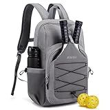 G4Free Lightweight Pickleball Bag, Pickleball Backpack for Women and Men, Adjustable Padel Bag, Fits 2 to 4 Paddles, Shoulder Daypack for Sports, lightgrey, Backpack