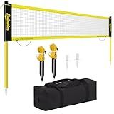Regulation Size 20ft Portable Outdoor Badminton Net Set for Backyard with Heavy Duty Poles, Carry Bag