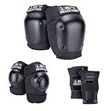 187 Killer Pads Six Pack Pad Set, Protective Gear for Elbows, Knees, and Wrists - Ideal for Skateboarding, Roller Skating, and Inline Skating (Black, Large-X-Large)