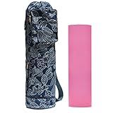ESVAN Yoga Mat Bag with Multi Pockets Drawstring Yoga Mat Carrier Pilates Exercise Multi-Functional Storage Bag