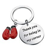 CHOORO Boxing Gift - Red Boxing Gloves Keychain Sports Gift - Thank You for Being in My Corner - Gifts for Boxers & Coaches